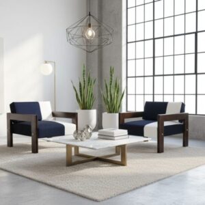 Par de poltronas Lafer preto e branco